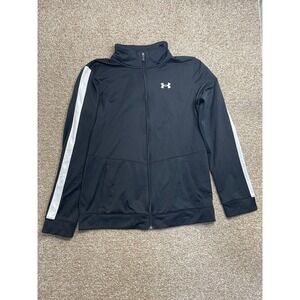 Under Armour Twister Jacket Mens XL Fitted Black Zip Long Sleeve Jersey